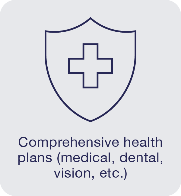 Comprehensive health plans (medical, dental, vision, etc.)
